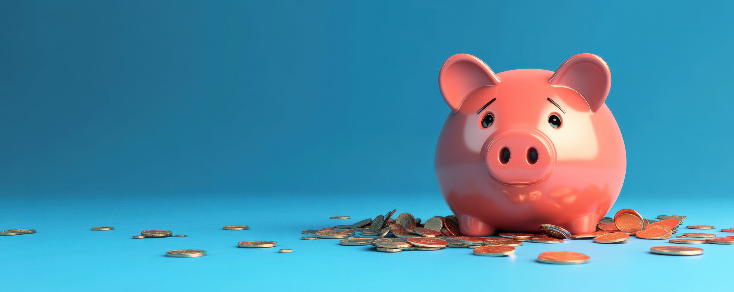 piggy bank and coins